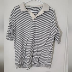 Cutter & Buck Navy and White Striped Polo Large (See Notes)